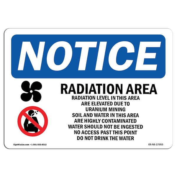 OSHA Sign, Radiation Area Radiation Levels With Symbol, 18in X 12in Decal, 18" W, 12" H, Landscape